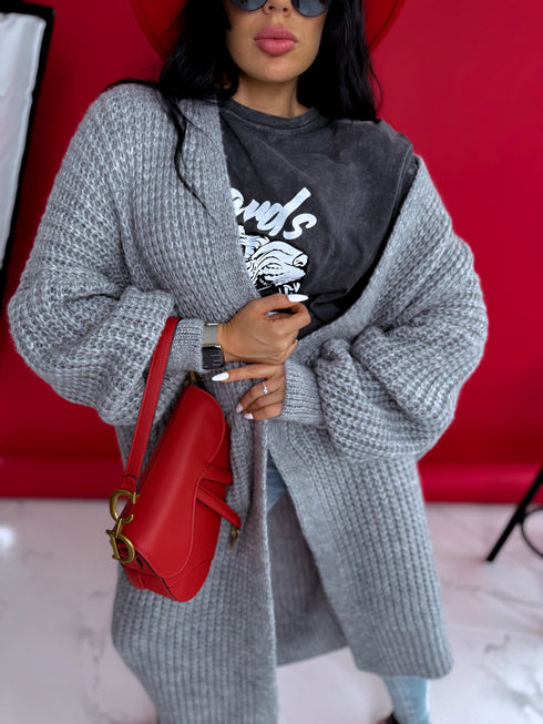 Knitted cardigan "MALIBU" - gray